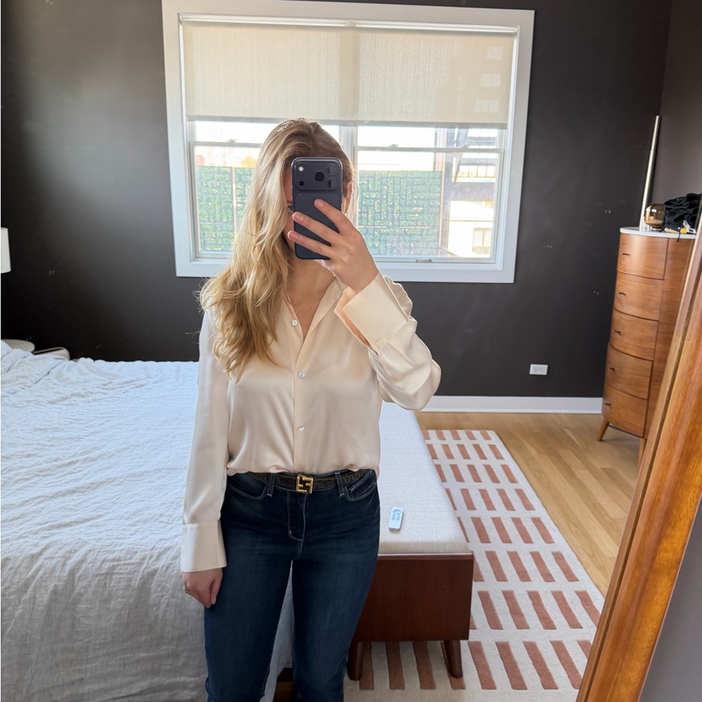 Vince Cream Satin Blouse